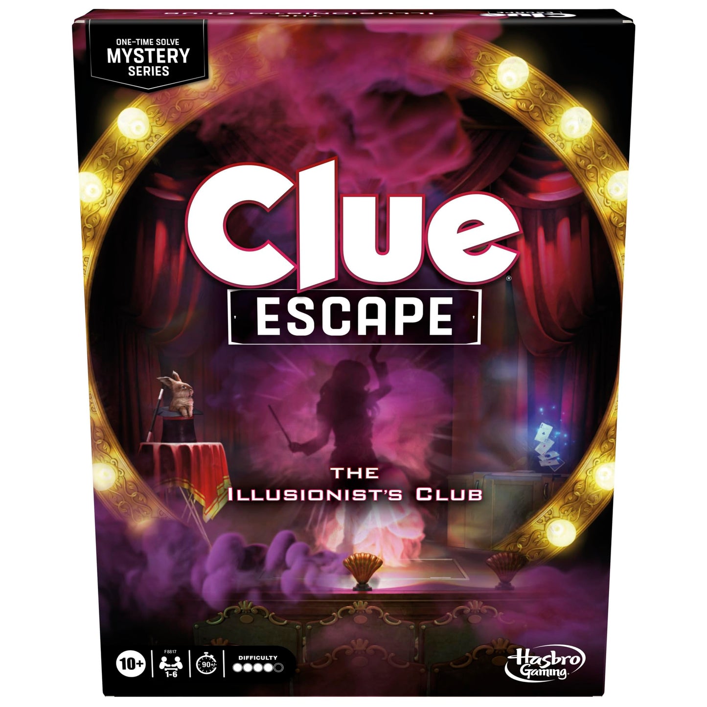 Clue Escape: The Illusionist’s Club Board Game | Escape Room Family Game | 1-Time Solve Mystery | Ages 10+ | 1-6 Players | Difficulty 4 | 90-120 Mins. (Amazon Exclusive)
