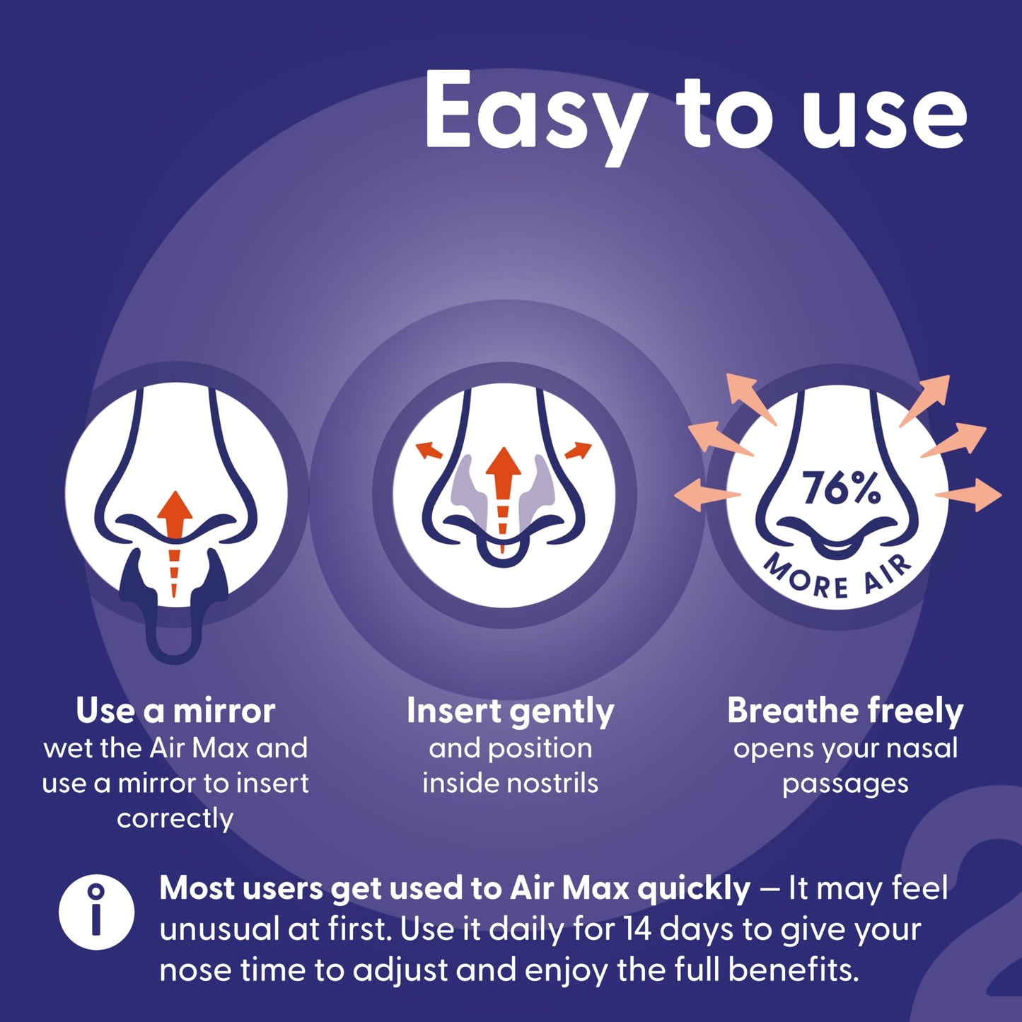 AIRMAX Nasal dilators for Sleeping - 76% More Airflow - Anti snoring Devices - Breathe Freely Through The Nose - Sinus Relief, Relief and snoring Solution - 2X Medium Orange - 6 Month Relief