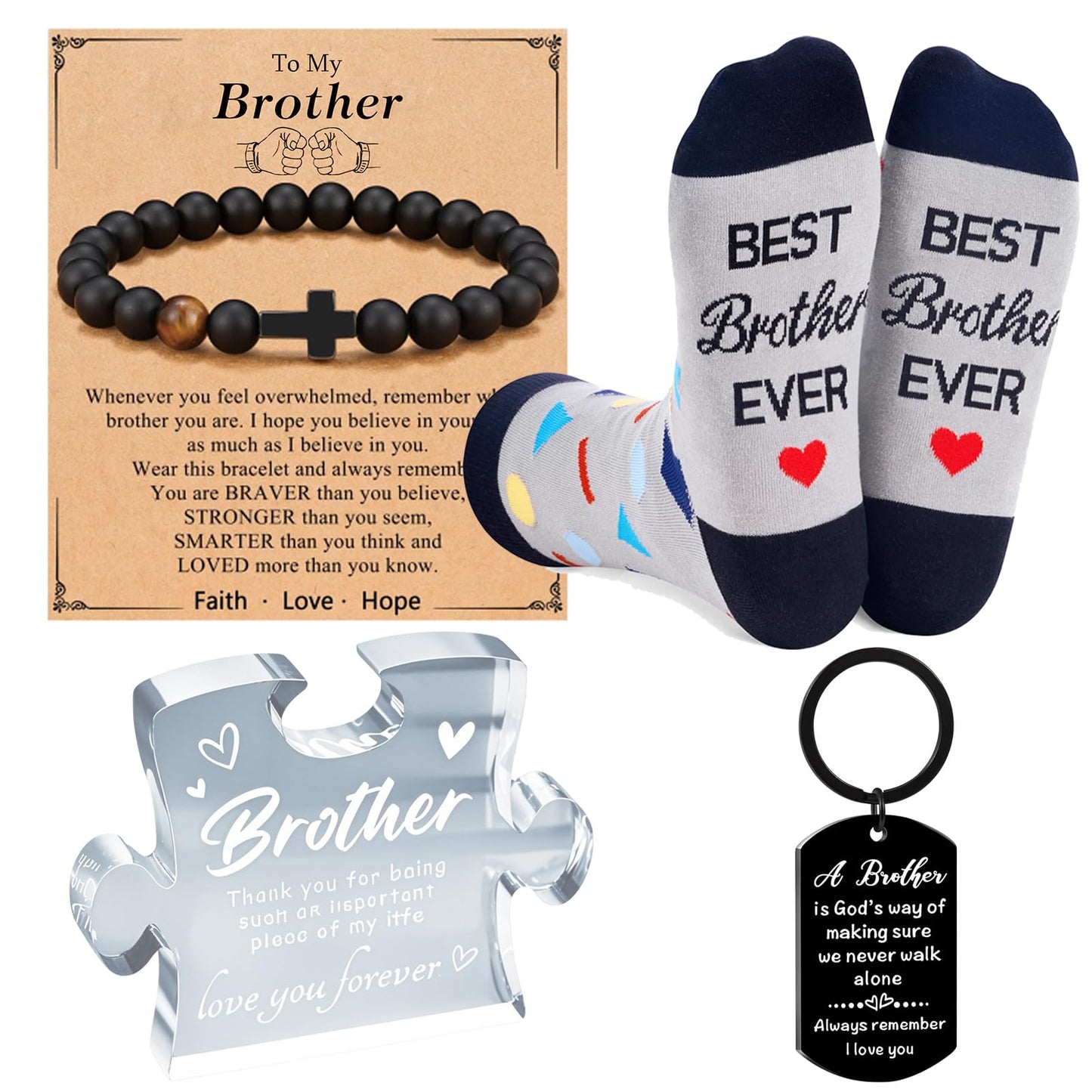 CORNER RUNNER Brother Gifts from Sister - 4PCS Funny Birthday Gift for Brothers, Christmas Gift for Brother Men