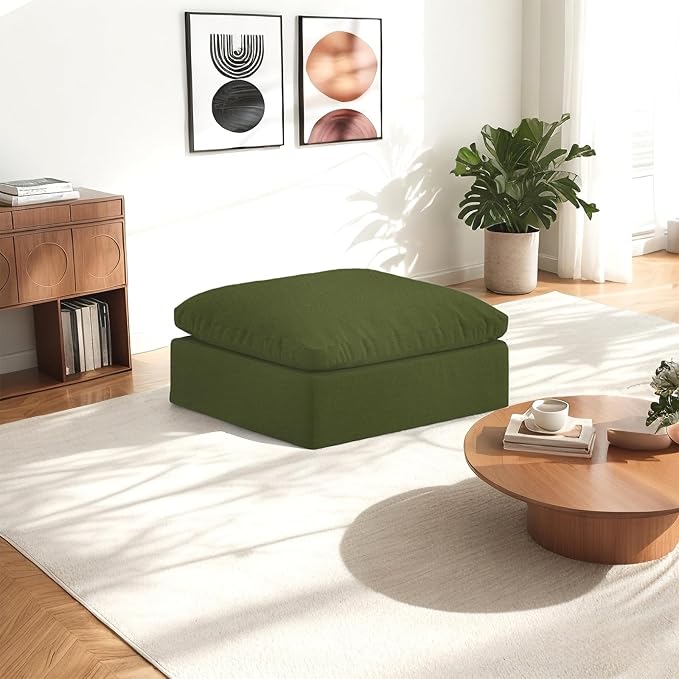 Forest aesthetics Oversize Cloud Modular Sectional Sofa,Chaise Down Filled Comfort Sofa Detachable Couch Cushion Covers for Living Room Apartment,Green