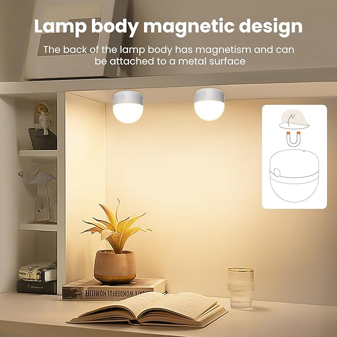 2Packs E26 Rechargeable Magnetic Light Bulbs with Remote and Hook, 10W 900LM Battery operated Emergency LED Bulb 3500mAh, Portable Large Camping Tent Lamp for Home, Hurricane, Power Outage & Outdoor
