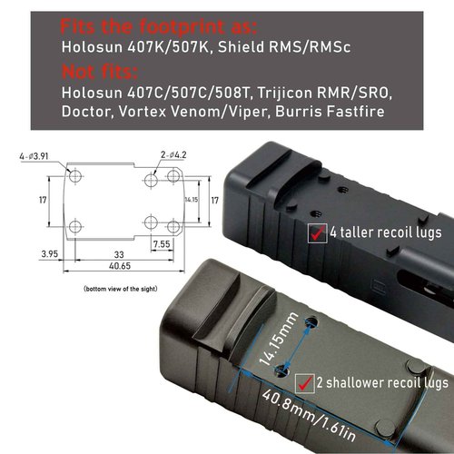 GOWUTAR A17 Micro Green Dot Sight for RMSc Footprint 2 MOA Shake Awake Compact Pistol Reflex Sight Rifle Scope with Picatinny Mount (Green Dot)
