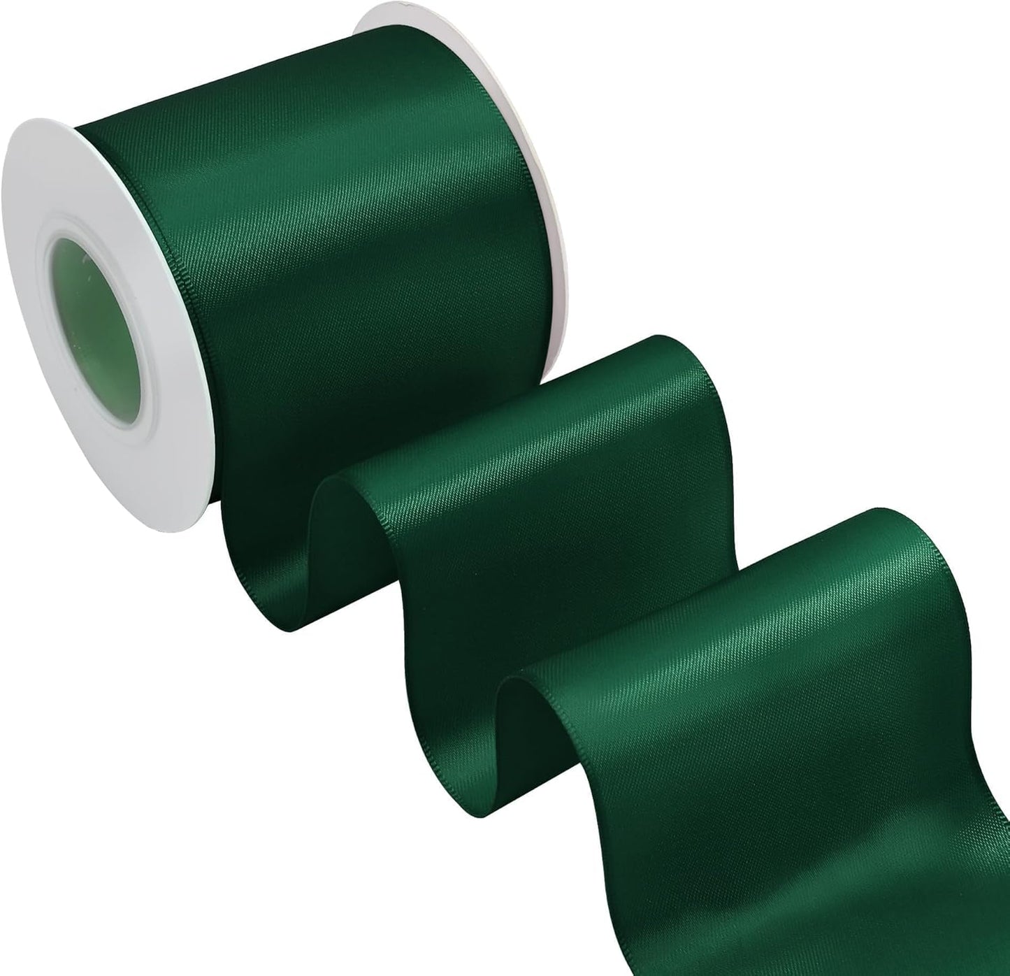 Spruce Satin Ribbon 3 Inch X 15 Yards Solid Color Double Faced Ribbons Perfect for Crafts Wedding Decor Bow Making Arts Sewing and More