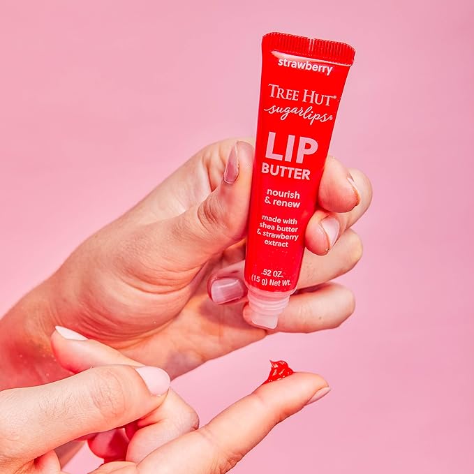 Tree Hut Sugarlips Pout Pack Lip Routine Set, Exfoliating Lip Scrub & Hydrating Lip Butters (Strawberry & Watermelon), Nourishing Lip Care, Holiday Gift & Stocking Stuffer
