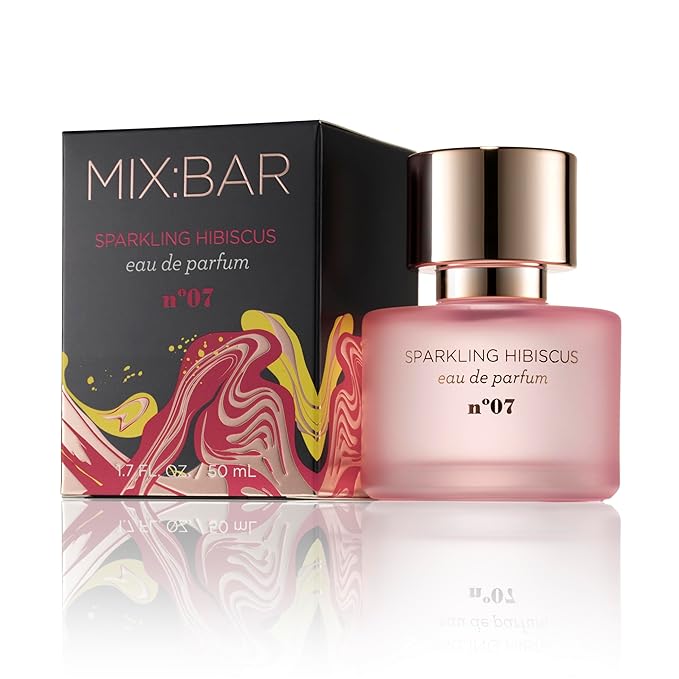 MIX:BAR Perfume for Women - Sparkling Hibiscus Fragrance - Eau de Parfum Spray - Notes of Bergamot,Hibiscus, Champagne Bubbles, Cashmere Musk, Fruity Scent, 1.7oz