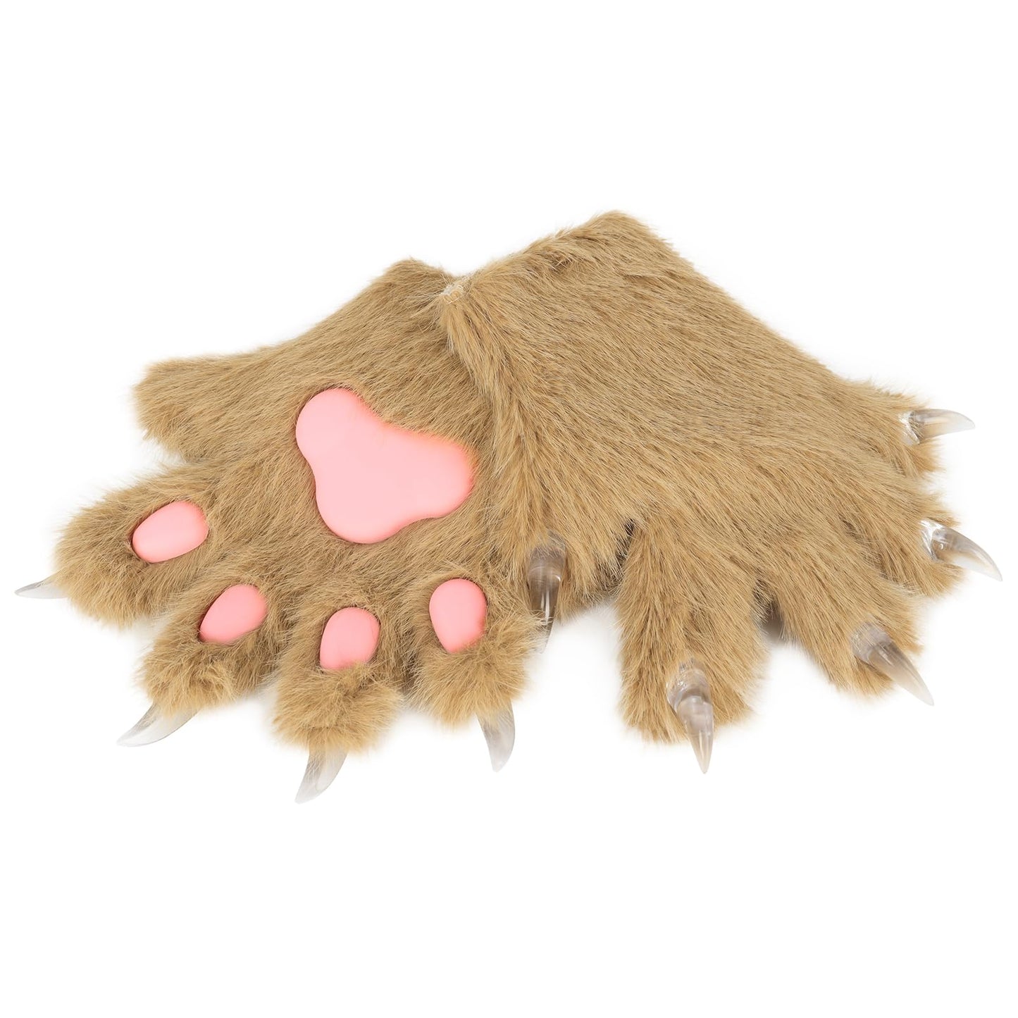 HAOAN Furry Fur Cat Wolf Fox Dog Fluffy Animal Paws Claws Gloves Mittens Hands Costume Cosplay Halloween Christmas for Kids
