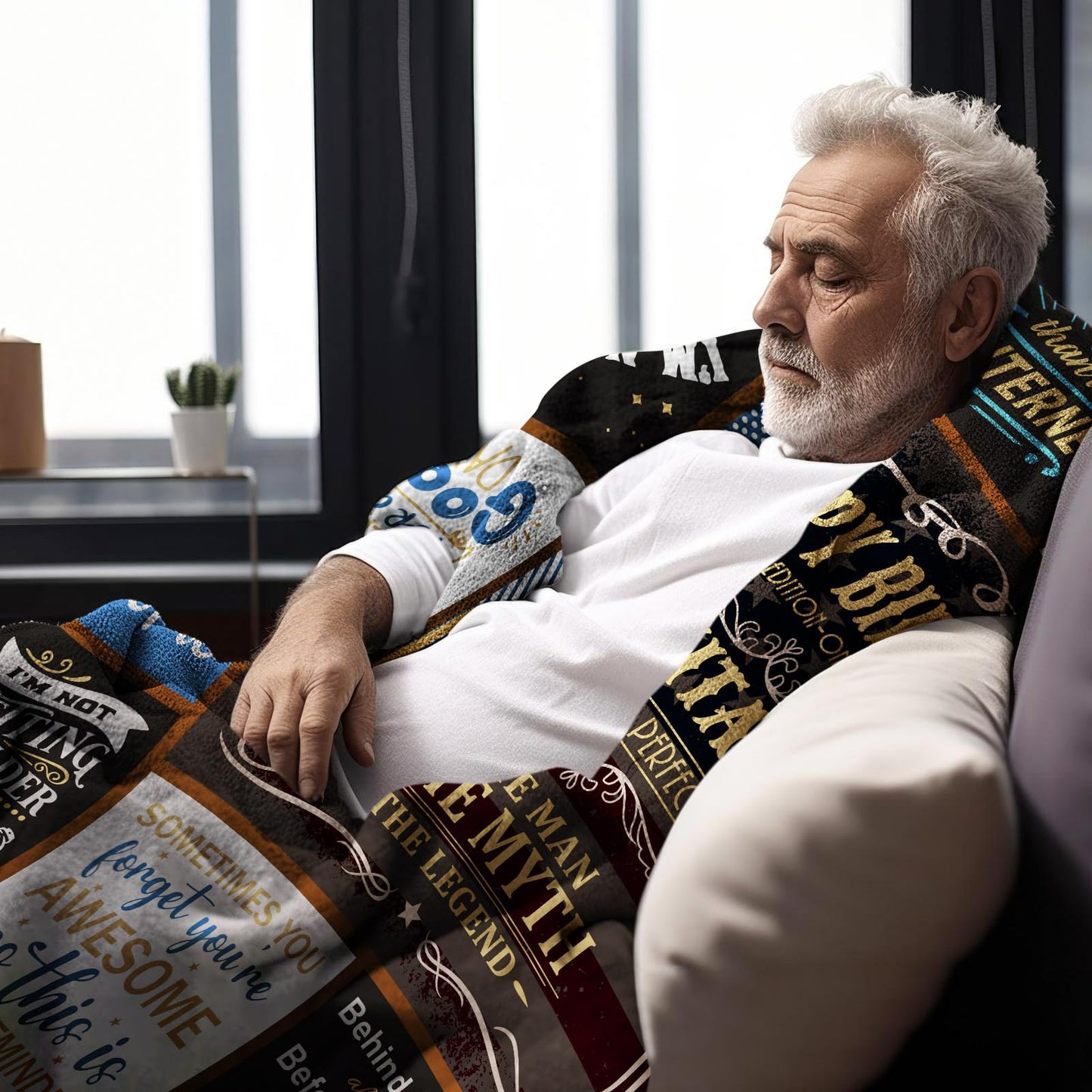 KJACGAD Birthday Gifts for Men, Birthday Gift for Him, Man Birthday Gift Ideas Throw Blankets 60" x 50", Happy Birthday Gifts for Male/Dad/Grandpa/Uncle/Husband/Boyfriend