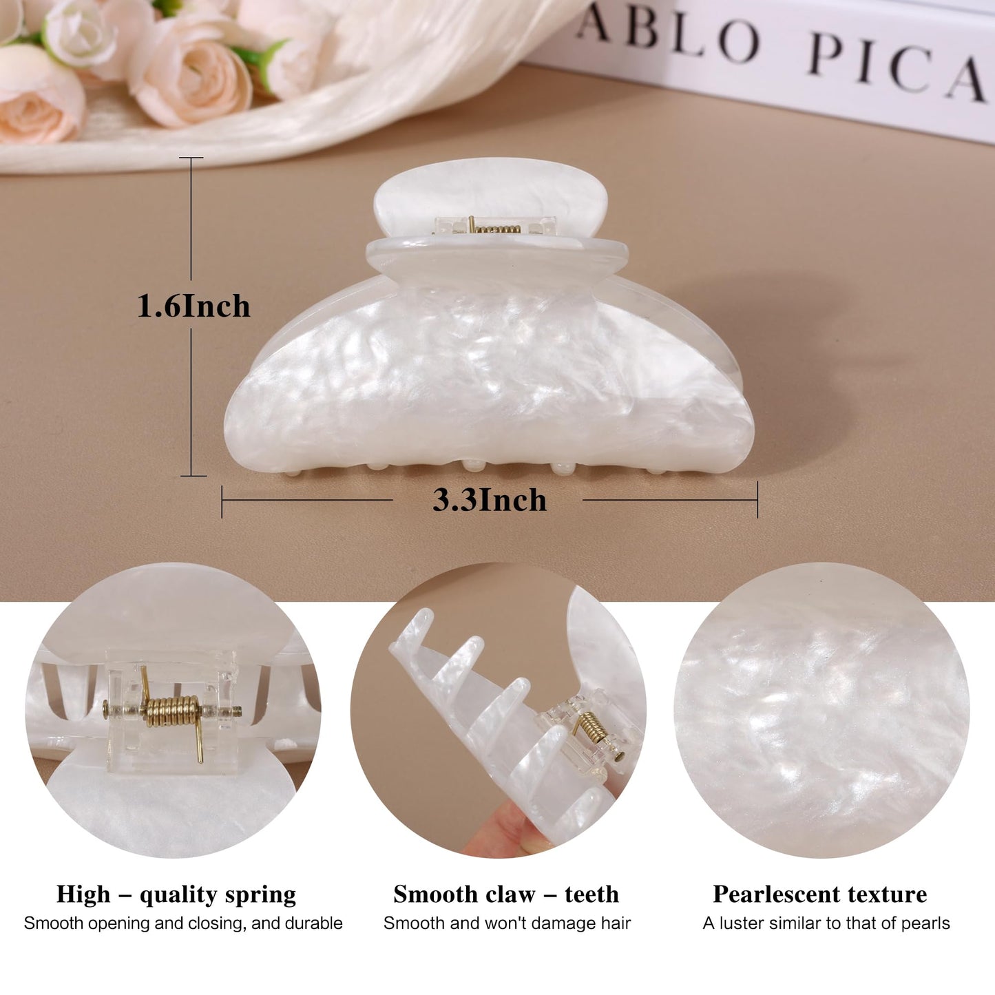 VRbeatter 5Pcs Hair Claw Clips Medium Hair Clips for Thick/Thin Hair Strong Hold Non-slip Hair Jaw Clamp Styling Hair Accessorie
