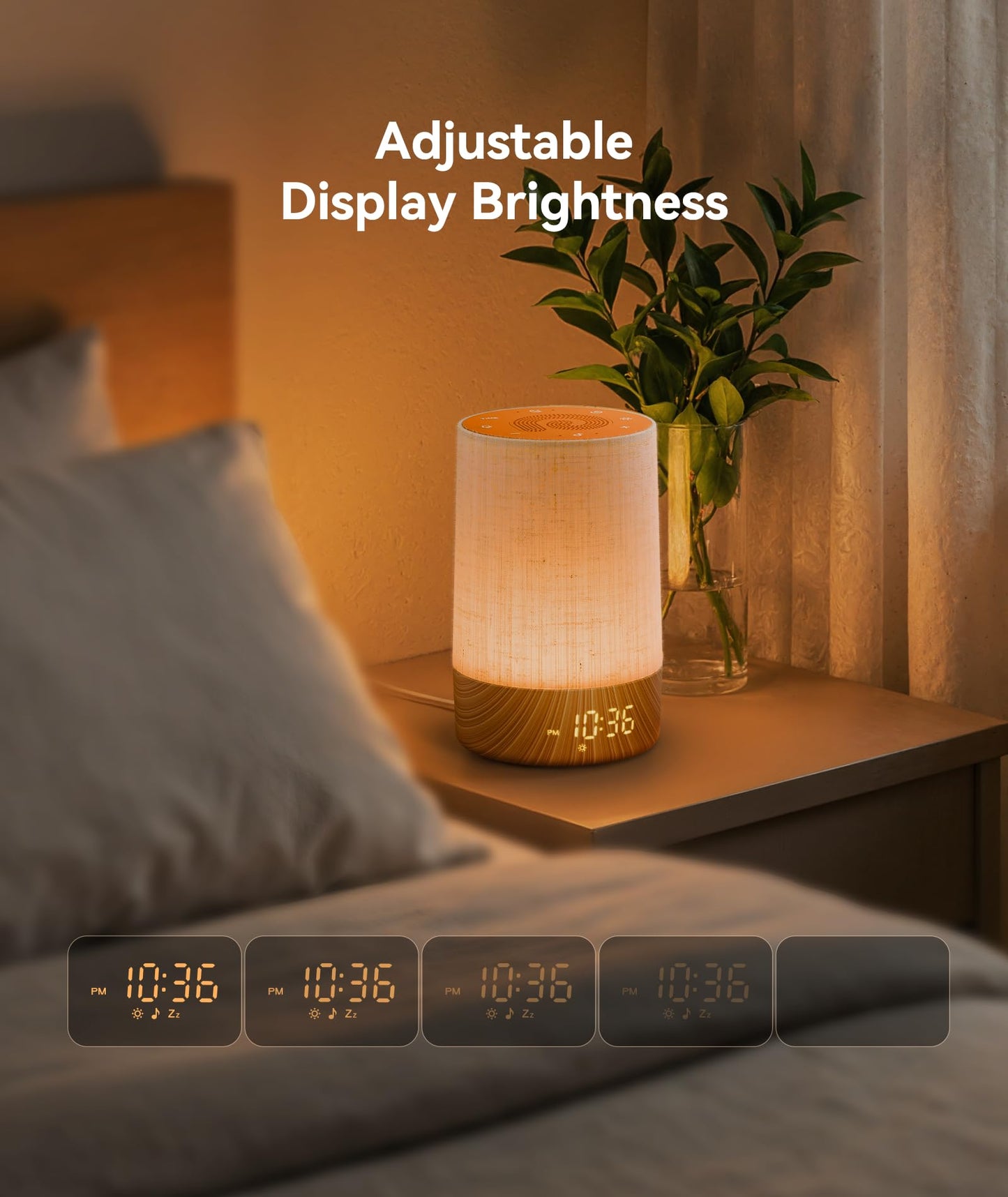 Dreamegg Sunrise Alarm Clock - Sound Machine with Alarm Clock & Wake Up Light, 29 Soothing Sounds, Dimmable Display, White Noise Machine for Bedroom, Heavy Sleepers, Adults & Kids
