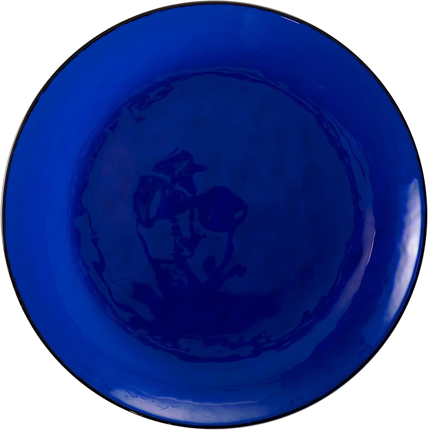 FORTESSA Los Cabos Tableware, 16-Piece Glass Dinnerware Set with 4 Dinner Plates, 4 Salad Plates, 4 Coupe Bowls and 4 Cereal Bowls, Dishwasher-Safe Glass Plate Set, Cobalt Blue
