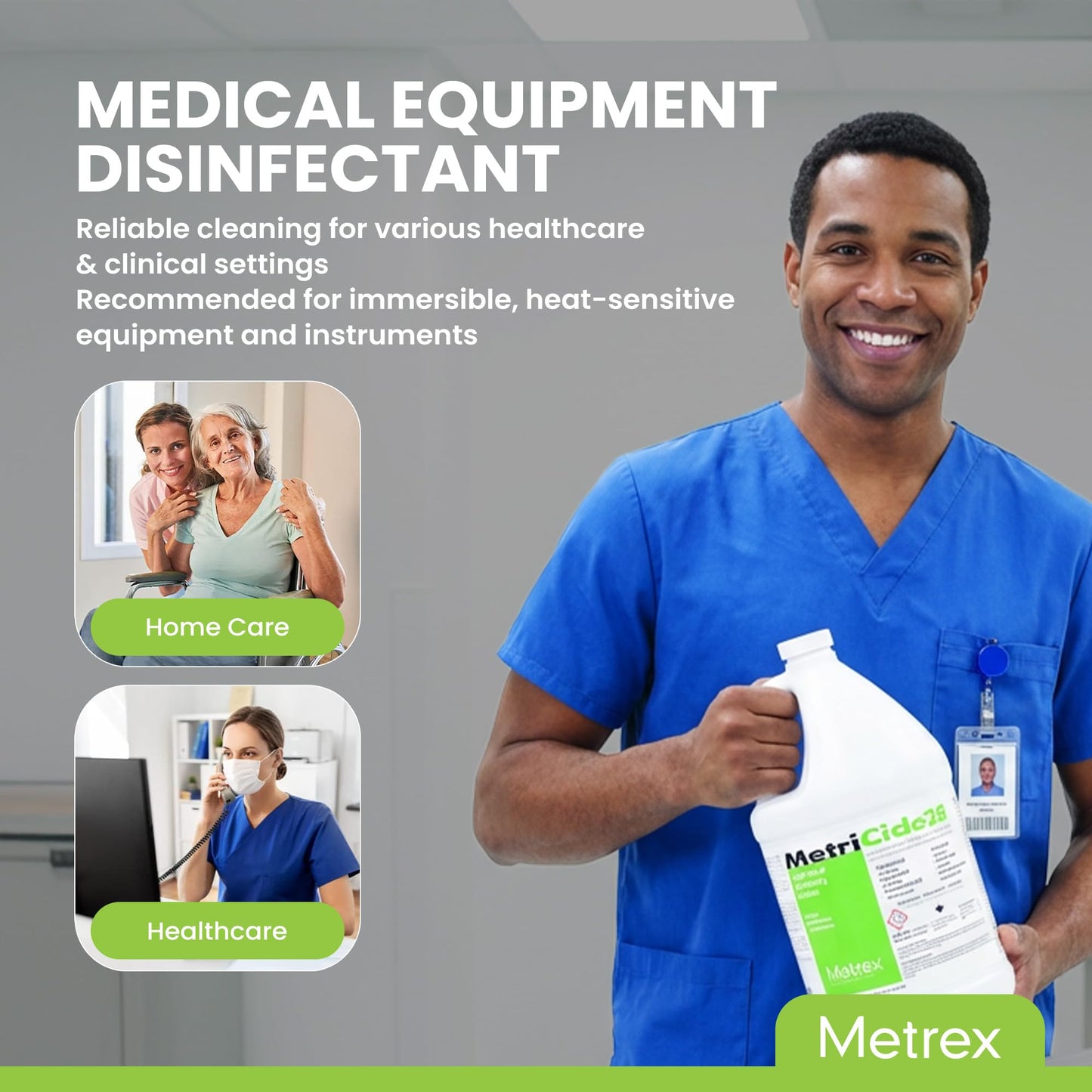 Metrex MetriCide 28 High-Level Sterilizing & Disinfecting Solution – 2.5% Glutaraldehyde, Reusable Up to 28 Days, Disinfectant Cleaner for Heat-Sensitive & Immersible Medical Instruments – 1 Gallon
