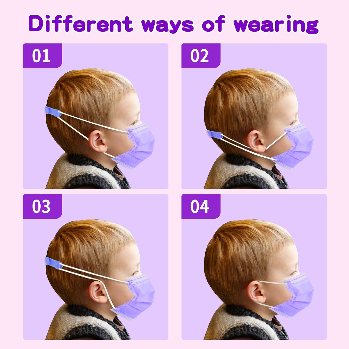 Rasav Kids Disposable Face Masks 100Pcs,3 Ply Kids Masks Disposable Breathable Colorful Cute Face masks for Children, Girls & Boys