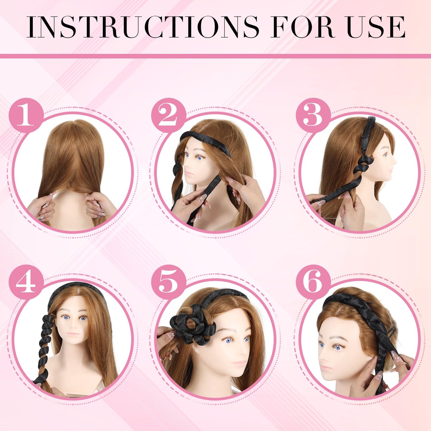 AOZUO Heatless Curling Rod Headband, Heatless Hair Curler Heatless Curls Overnight for Short Long Hair No Heat Overnight Curls w