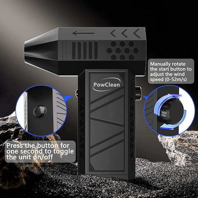 Compressed Air Duster, Electric Air Duster, Super Powerful 130000RPM Mini Air Blower Gun,Dust Blower for Computer Keyboard, Car Cleaning, Home, and Outdoor Use