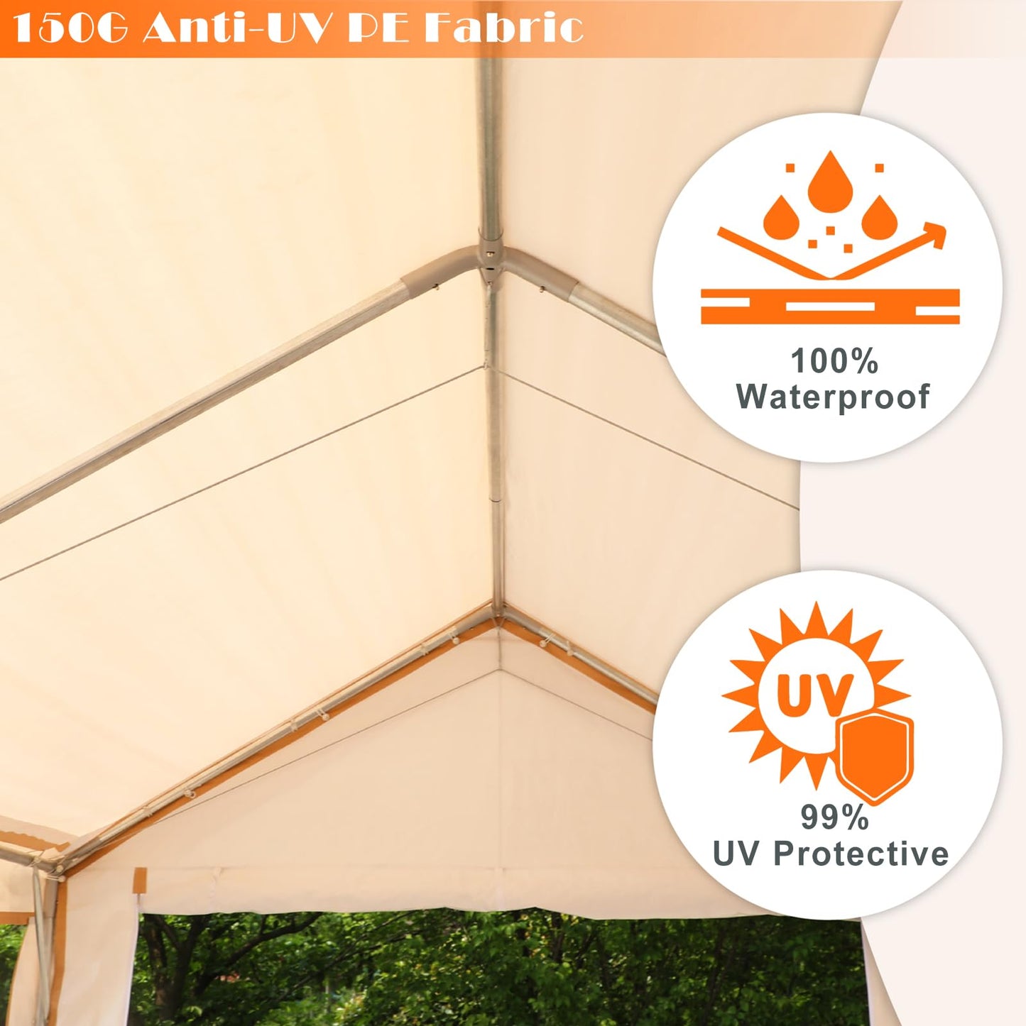 Sophia & William Carport Car Port Canopy 10x20 ft Heavy Duty, Portable Garage Shelter Car Tents Carpas para Carros All Weather for Automobiles Truck Boat, with Removable Sidewalls and Metal Frame