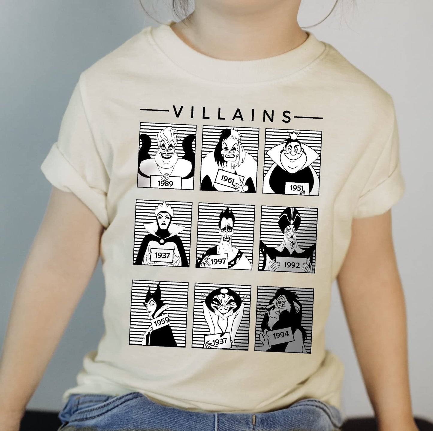 Villains mugshots Halloween shirt cute spooky Halloween toddler shirt cute spooky villain themed shirt baby Halloween onesie (4 toddler)