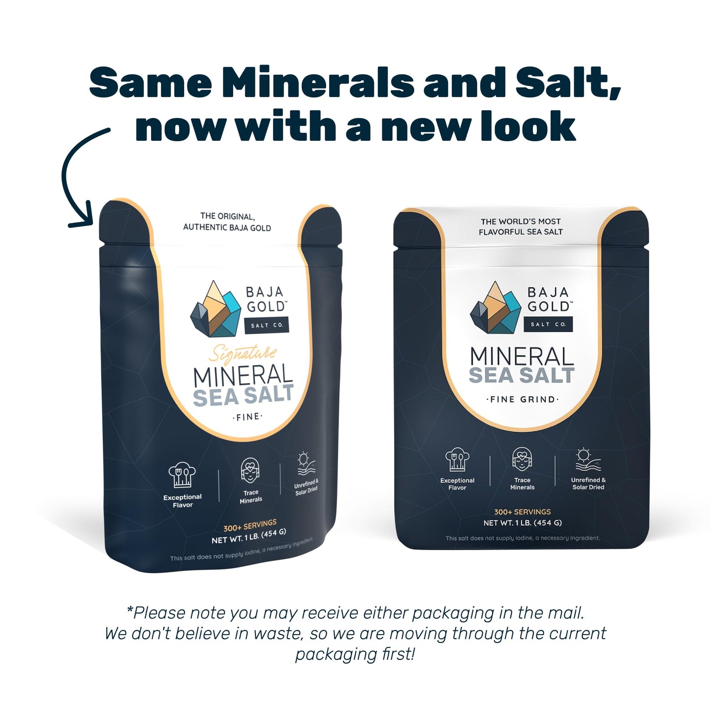Baja Gold Mineral Sea Salt - Pure & Organic Real Salt for Cooking & Baking | Fine Grind Sea Salt - Low Sodium | Natural Baja Salt - Ideal for All Culinary Uses | 1 lb. Resealable Bag, 300+ Servings