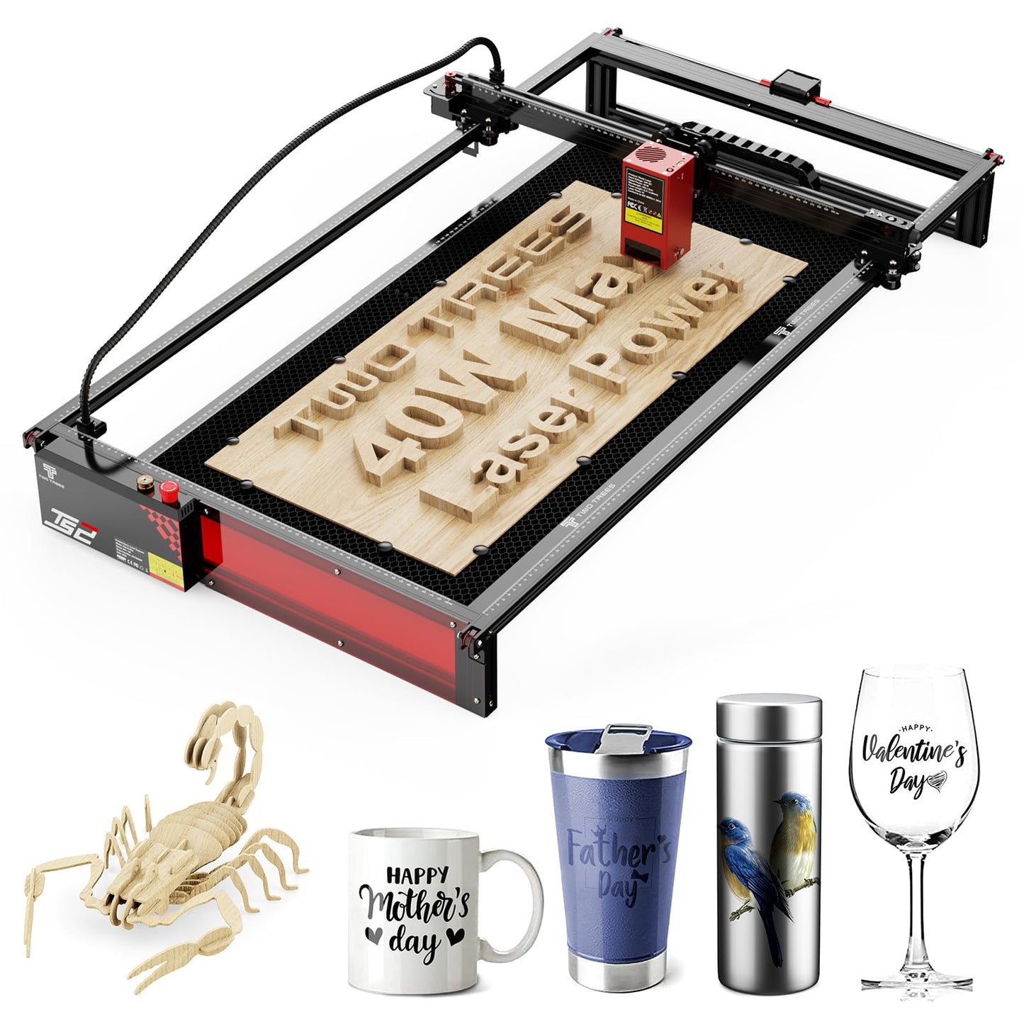 40000mW Laser Engraver, 450mm x 900mm Working Area Laser Cutter, 0.06mm Precision Engraving Machine, Laser Engraver for Wood Metal Acrylic Leather, WiFi & USB Connectivity, GRBL Compatible