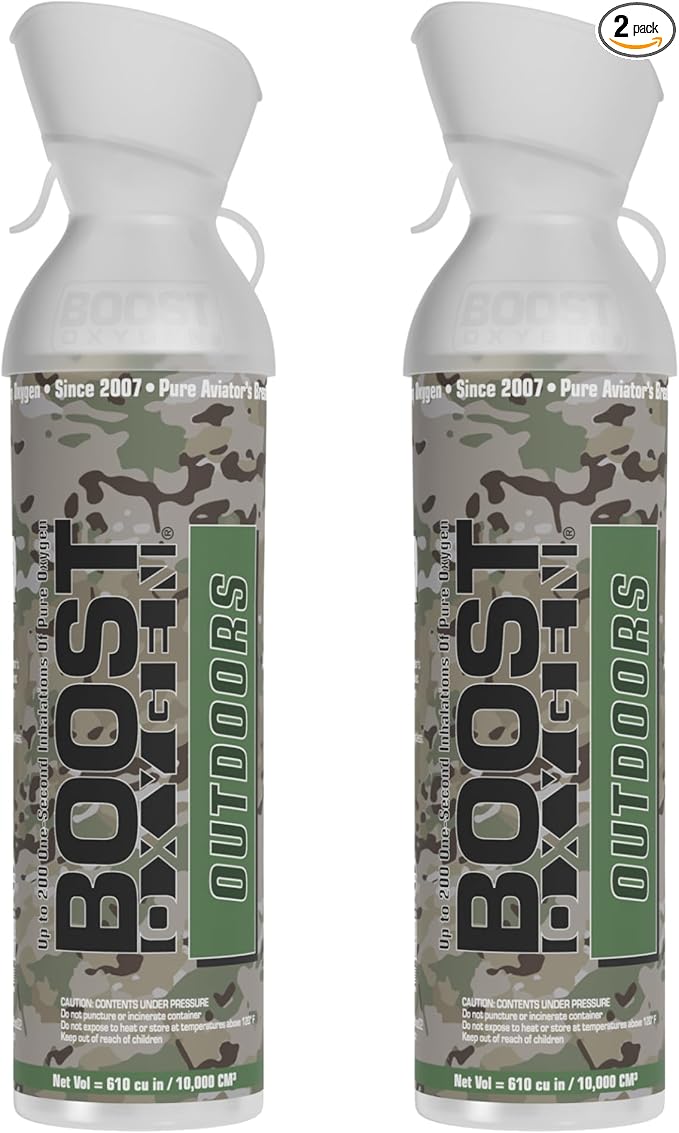 Boost Oxygen Large Outdoors Natural Aroma 10L Canister | Respiratory Support for Aerobic Recovery, Altitude, Performance & Health (2 Pack)