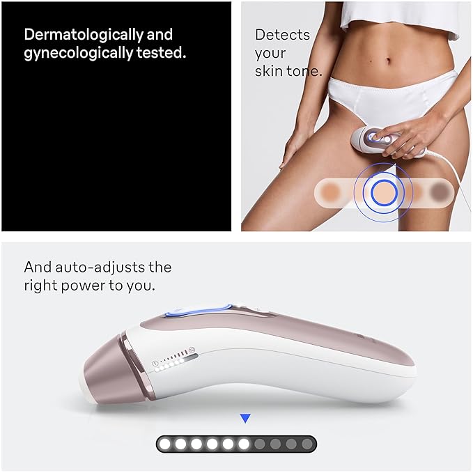 Braun Smart IPL, Skin i·Expert Pro 7: at Home Laser Hair Removal, Permanent Visible Hair Reduction, Vanity Case, Venus Razor, 3 Smart Heads, IPL7243