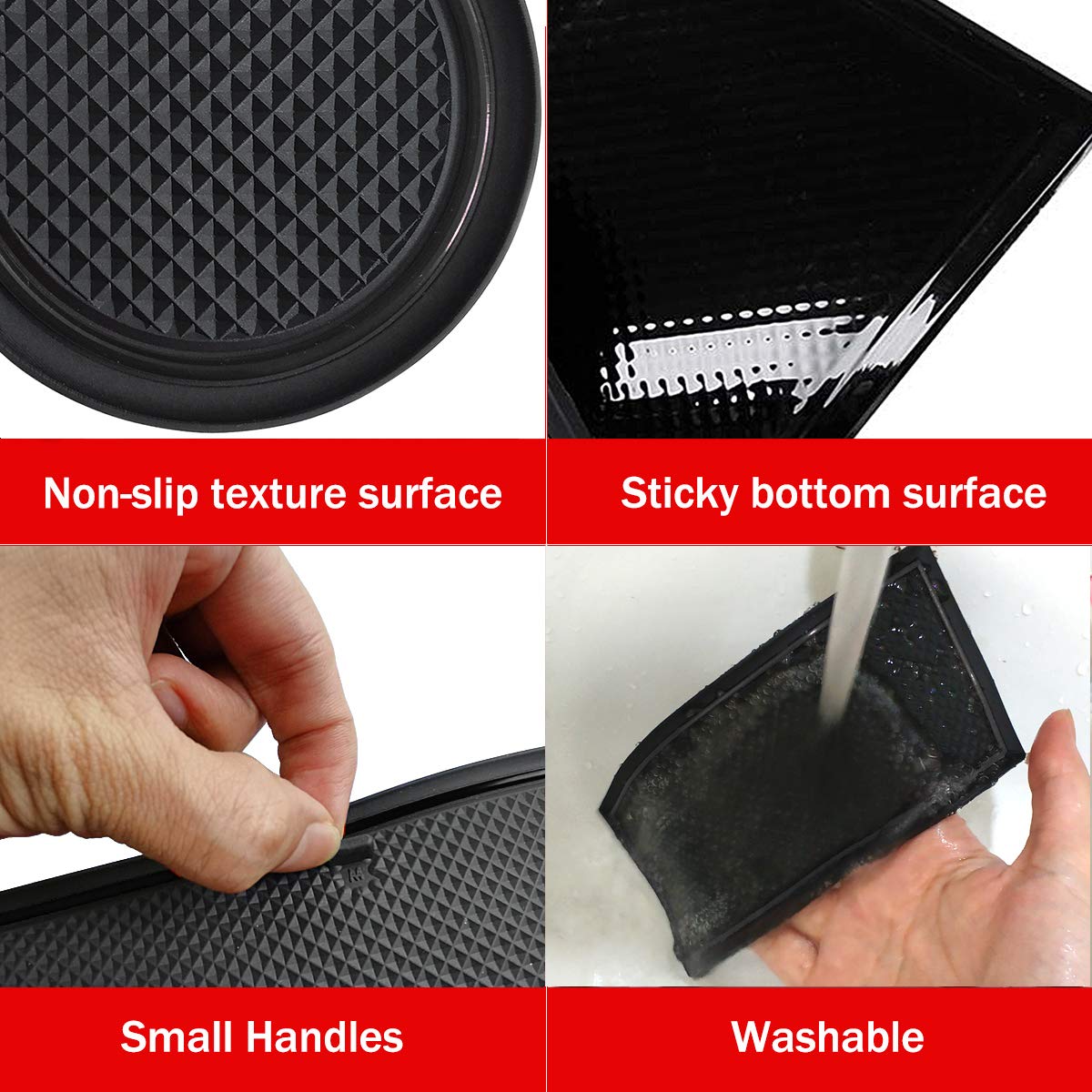 Auovo Anti Dust Mats Compatible with Subaru Forester Accessories 2014-2018 Interior Door Compartment Liners Cup Holder Coasters Center Console Liners 13pcs(Black)