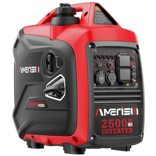 AMERISUN Portable Inverter Generator 2500W Gas Powered, Long Runtime Gas Generator for Home Backup, Emergency, Camping, EPA Compliant