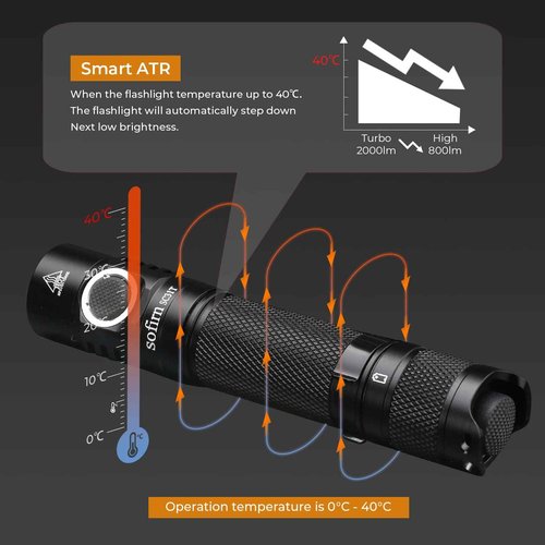 sofirn SP35T 3800 Lumens EDC Flashlight Rechargeable Bundle SC31T Tactical Flashlight 2000 Lumens