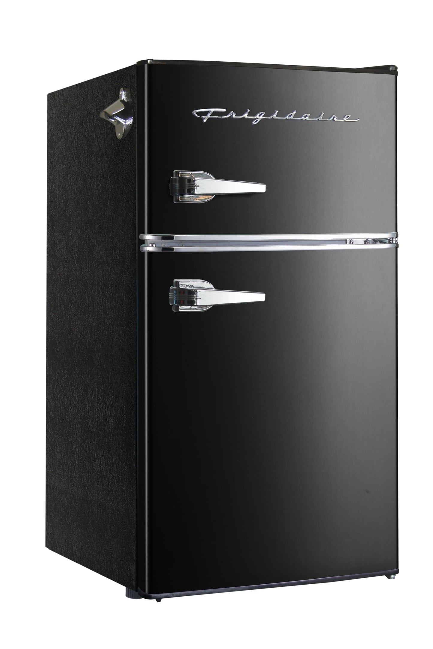 Frigidaire Retro Mini Fridge with Freezer & Side Bottle Opener-Small 2 Door Refrigerator for Office Bar or College Dorm Room-3.2 Cu Ft – 19"" D x 20.5" W x 33.5" H (Onyx)