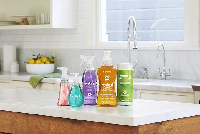 Method All-Purpose Cleaner Spray, Pink Grapefruit, Perfect for Most Counters, Tiles, Stone, and More, 28 oz Spray Bottles, (Pack of 8)