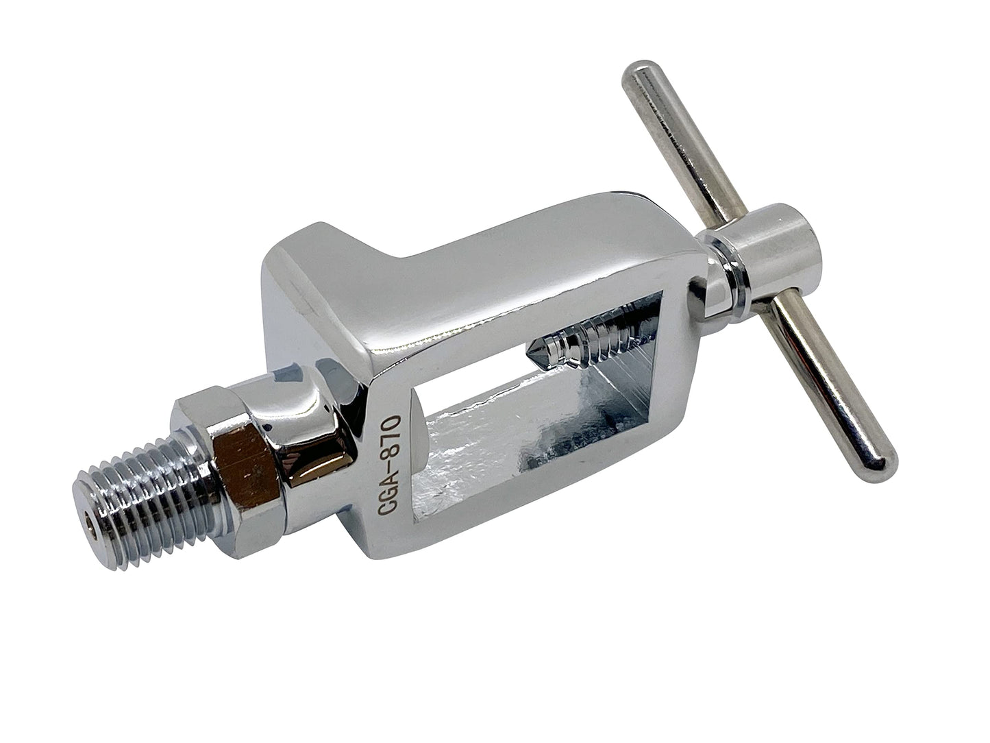Preece Precision CGA870 Medical Oxygen Fill Yoke x 1/4" Male NPT for Filling Small Portable Oxygen Cylinders, T-Handle