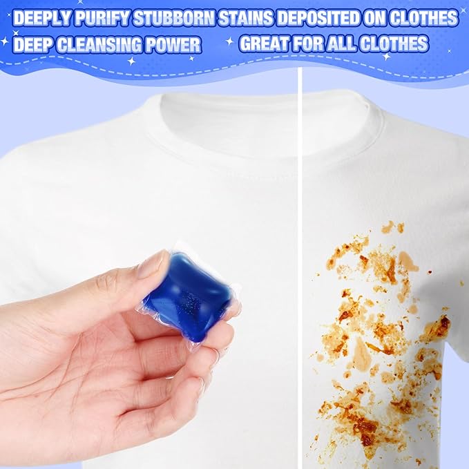 240 Count Laundry Detergent Pods Bulk Laundry Detergent Soap Pacs Ultra Concentrated for Clean Clothes Stain Fighting Fresh Scent(Bellflower Scent)