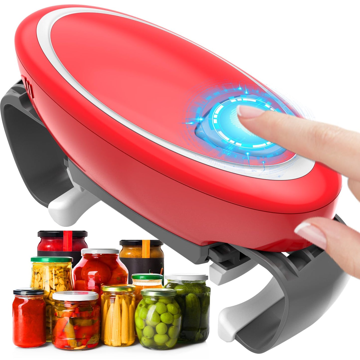 Electric Jar Opener for Weak Hands, Automatic Jar Opener for Seniors with Arthritis, Strong Tough & Easy One Touch Bottle Opener for Arthritic Hands