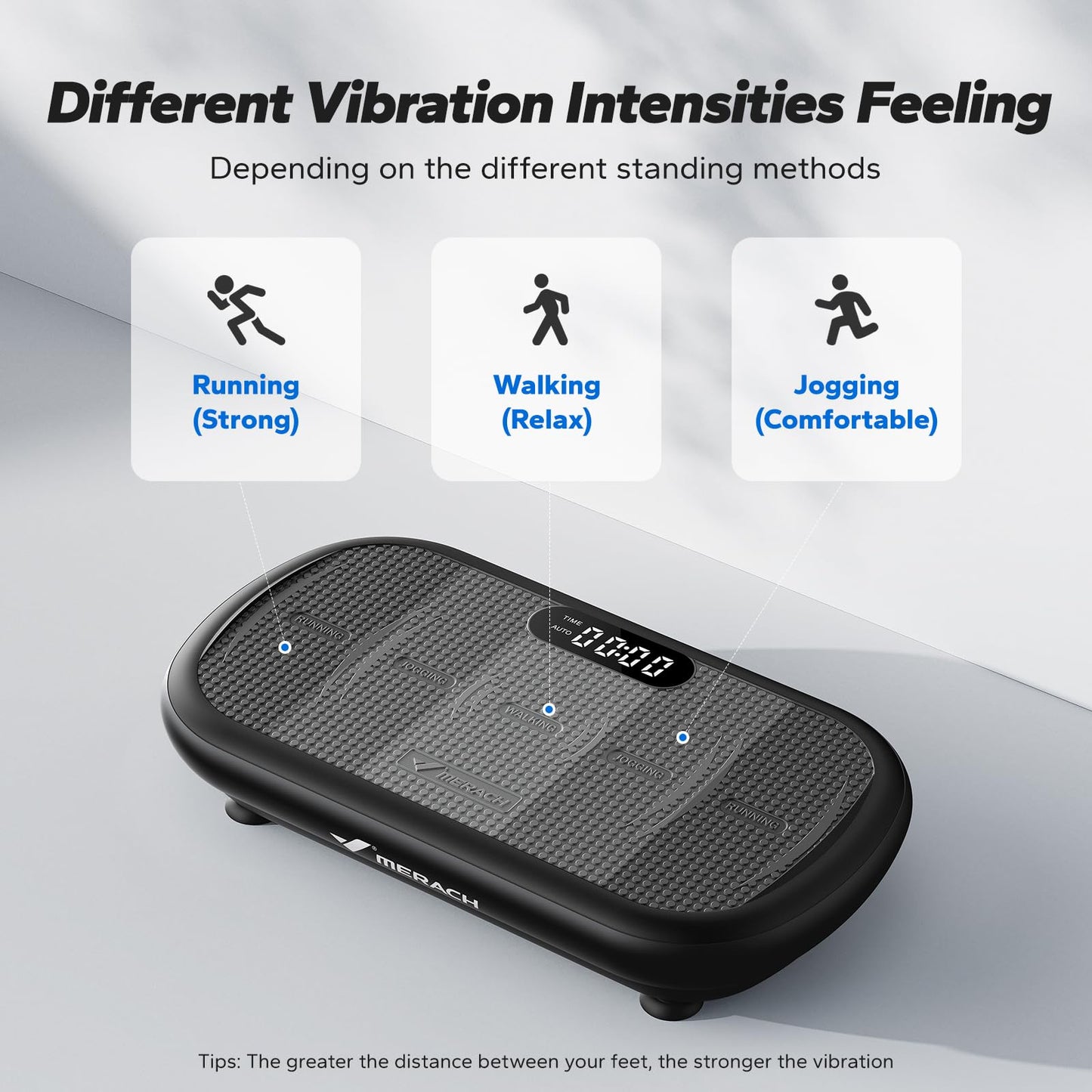 MERACH Vibration Plate Exercise Machine, Vibration Plate 440 Lbs Capacity, Bluetooth and Silicone Pedal, Stimulate Deep Fat, Vibration Plate for Lymphatic Drainage, Vibrating for Weight Loss (Black)