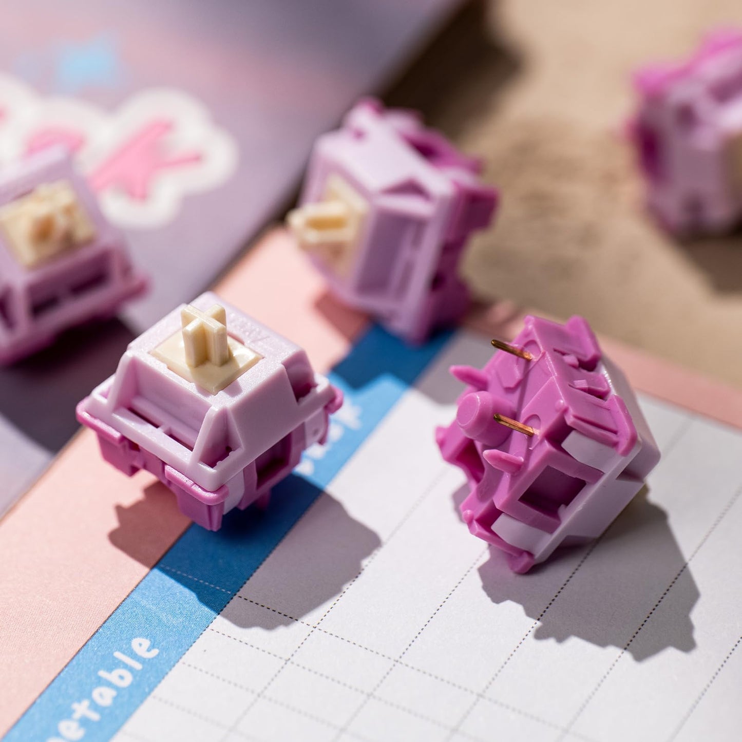 Akko V3 Creamy Purple Pro Keyboard Switch for Mechanical Gaming Keyboard, 5-Pin 30gf Tactile Switches Pre-Lubed Key switches(45pcs)