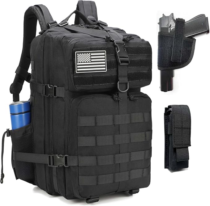 ONE WVW PIN Tactical Backpack with Gun Holster, 45L Military Backpack for Men Assault Pack Bug Out Bag Large Daypack 3-Day...