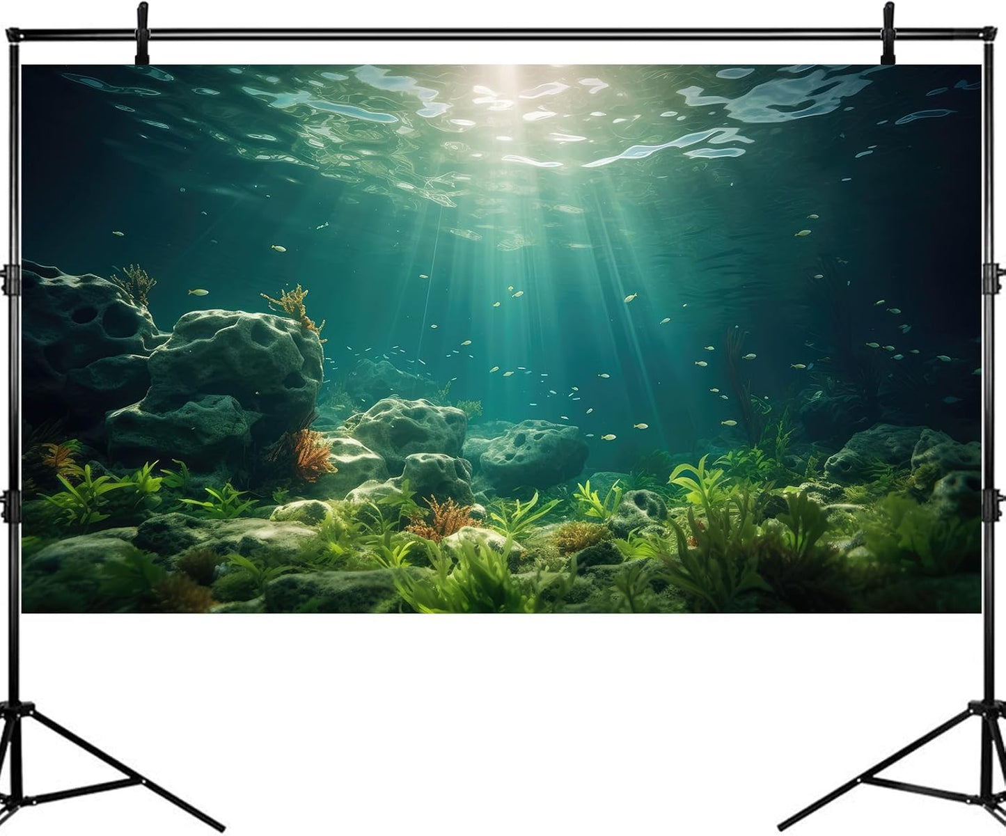 Under The Sea Aquarium Background Deep Sea Aquatic Plants Fish Tank Background Underwater Rock Sunray Terrarium Backgrounds Tropical Fish Deep Ocean Floor Fish Tank Backgrounds 30x18in