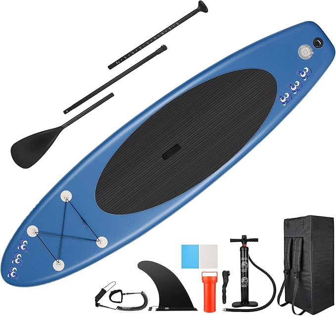 ANCHEER iSUP Inflatable Stand Up Paddle Board with Carry Bag, Floating Paddle, Coil Leash, and Repair Kit with 265 Pound C...