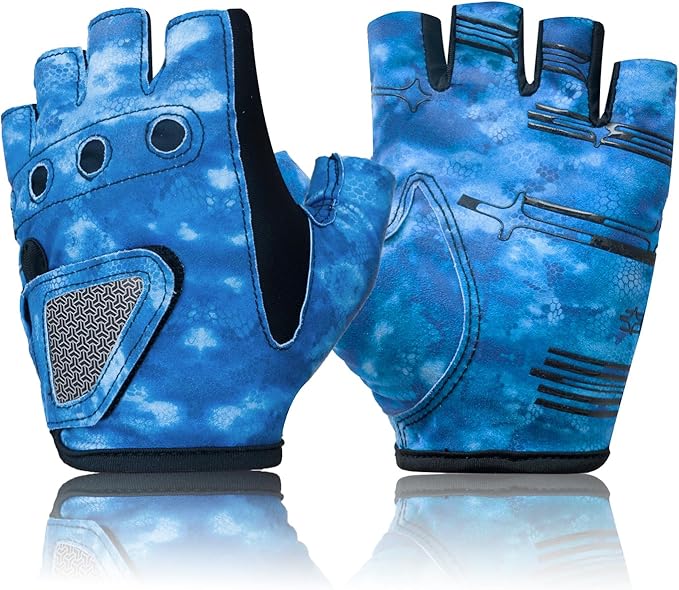 Rioomui Stubby Fingerless Fishing Gloves Men - Lightweight Breathable Anti-Slip Kayak Gloves Women for Kayaking, Sailing,P...