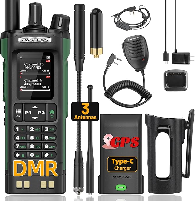 Ham Radio Baofeng DM32 DMR Radio Handheld Rechargeable Walkie Talkies Long Range DM32UV Two Way Radio NOAA Weather Radio w...
