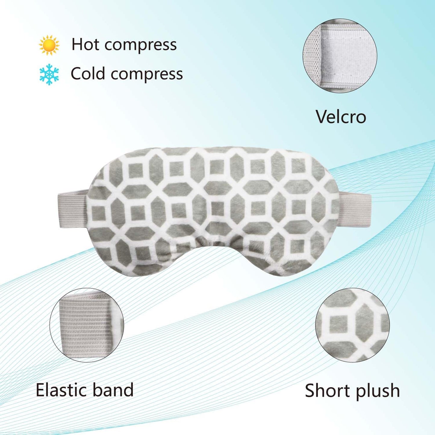 2 in 1 Heated/Ice Eye Mask Moist Heat Eye Mask Lavender & Flaxseed Sinus Pillow Microwavable for Dry Eye,Styes,Sinus Pain,Headache,Migraine,Puffy or Swollen Eyes Irritated and Inflamed Eyelid Bumps