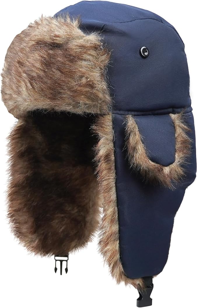 ONWAY Trapper Hat Winter Hats for Women Men with Faux Fur Ear Flaps