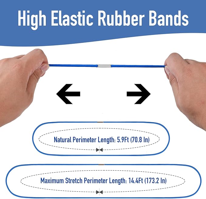 Large Rubber Bands for Trash Cans, Trash Can Bands for 55, 65, 96 Gallon Garbage Cans, 3 Pack Large Rubber Bands Heavy Duty for Secure Garbage Bag, Multifunction Packing & Moving Elastic Bands, Black