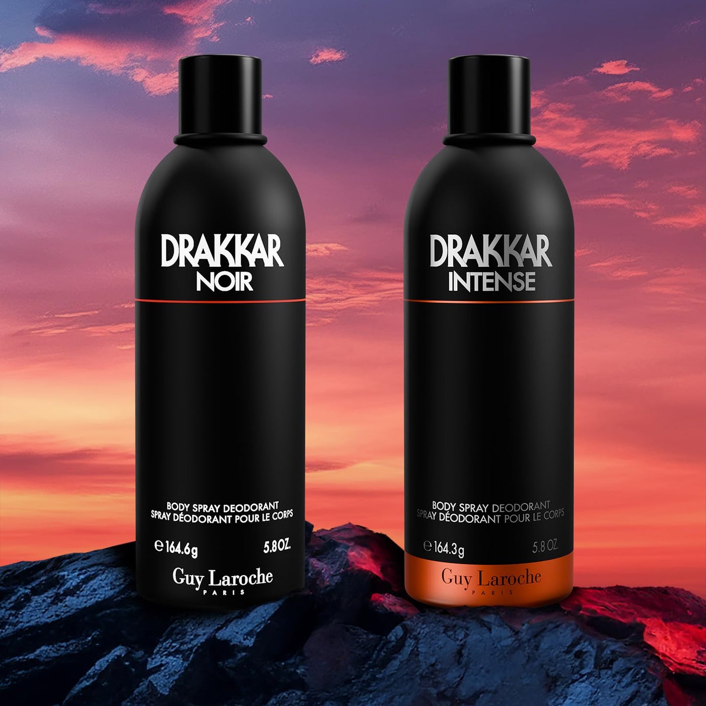 Guy Laroche Drakkar Noir, Iconic Designer Fragrance, Intense & Powerful Body Spray, Fougere Blend & Aromatic Spices, Long Lasting Mens Cologne, Day and Evening Scent, 5.8 Fl. Oz.