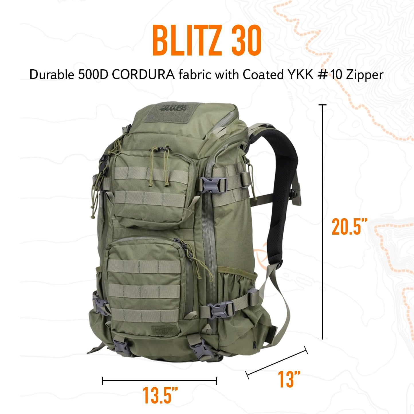 Mystery Ranch Blitz 30 Backpack – Tactical Daypack with Waistbelt & Padded Laptop Sleeve – Forest, 30L, S/M