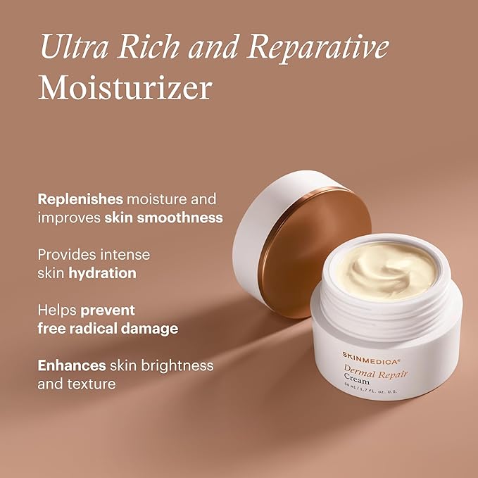 SkinMedica Dermal Repair Cream - Hydrating, Ultra Rich Face Moisturizer. Infused with High Levels of Antioxidants including Vitamin C + Vitamin E, NEW PACKAGING, 1.7 Oz