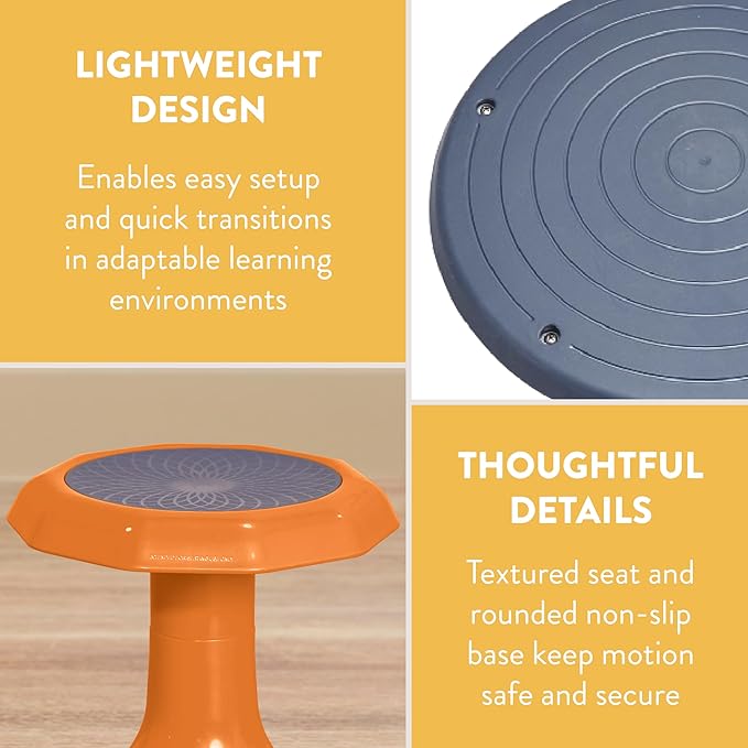 Back2School Express Wobble Stool, 15", Flexible Seating, Orange
