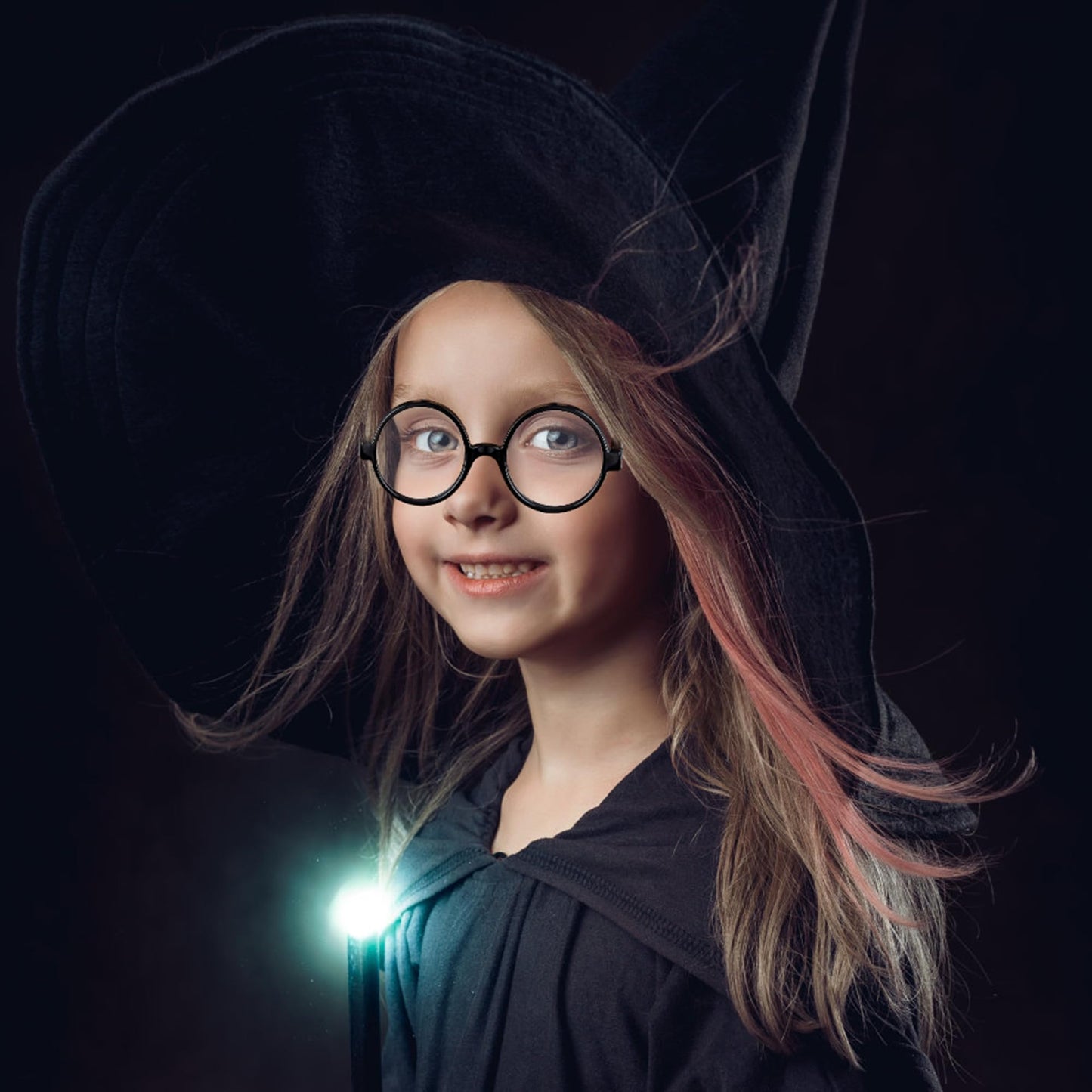 Kiddokids Wizard Glasses - Round Nerd Shapped Eyeglasses, Halloween Costume Glasses Accessories for Dress Up, Costume Contest, Halloween Costume Cosplay Party for Kids & Adults