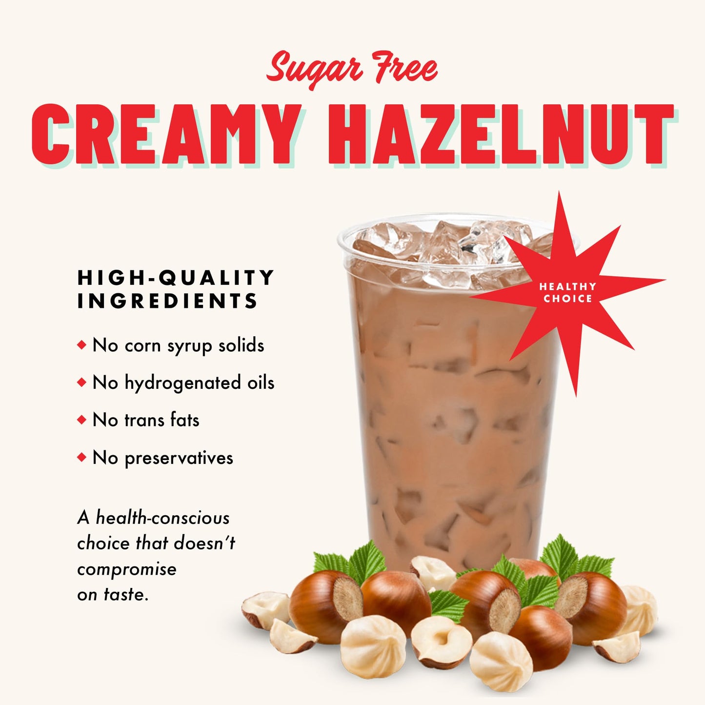 Gosh That’s Good! Sugar-Free Creamy Hazelnut Latte Mix 2 lb – Roasted Hazelnut Flavor Powder for Lattes, Iced Coffees, Frappes, Blended Beverages – Low-Calorie, Lactose-Free, Barista-Quality Drink Mix