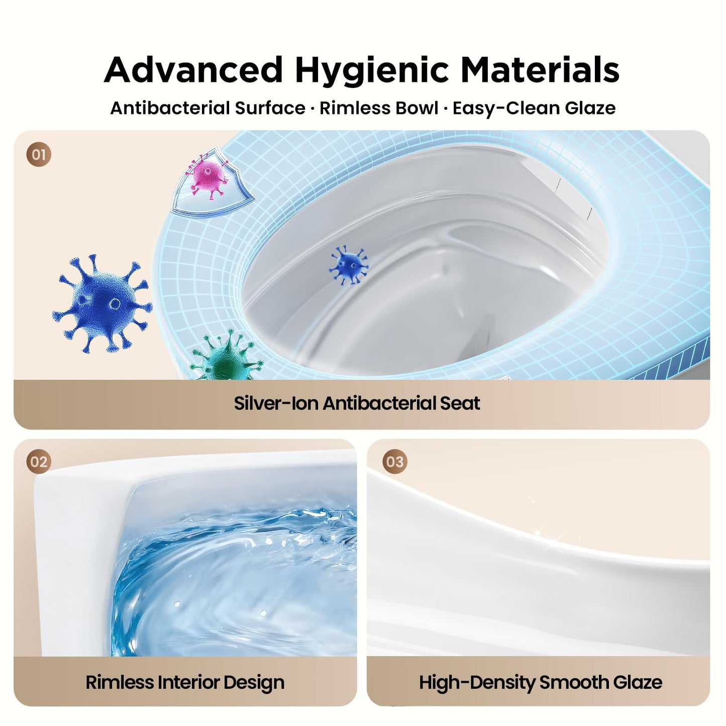 JOMOO Smart Toilet with Built in Bidet, One Piece Bidet Toilet with Heated Seat, Warm Water, Auto Flush, Dryer, Auto Open/Close Lid, Built in Toilet with Bidet, 12" Elongated Smart Toilets