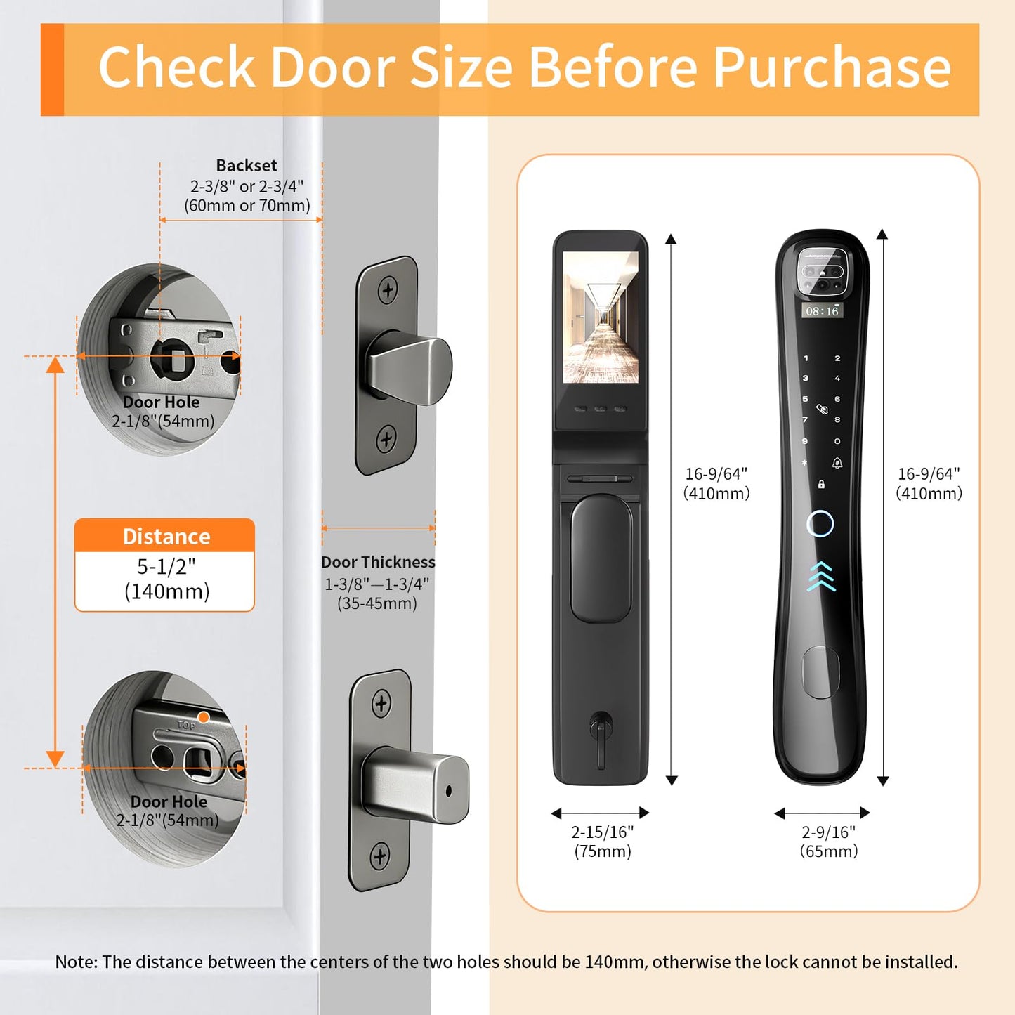 Smart Lock with Camera & Video Doorbell, 8-in-1 Keyless Entry Door Lock with Keypad, Smart Deadbolt for Front Door, Fingerprint Lock Built-in Wi-Fi, Voice Control & Remote Control, Two-Way Talk